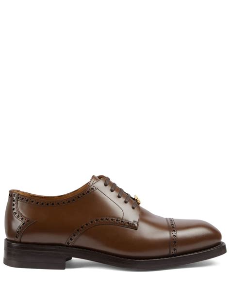 brown gucci brogues